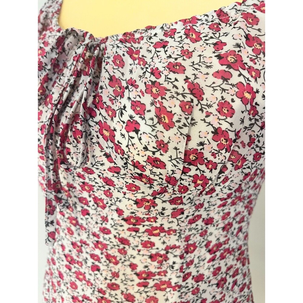 Nasty Gal Off Shoulder Floral Mini Dress Size 4 Lined Chiffon Sexy - Picture 6 of 16